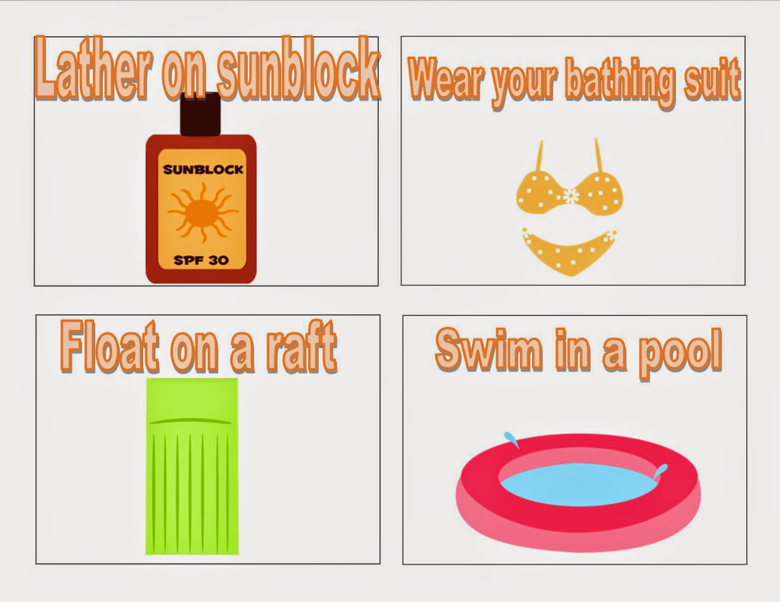 SpeechLanguageTherapySessions Summer Action Words