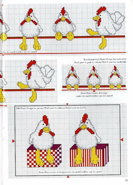 gráfico Rico - ponto cruz - galinhas