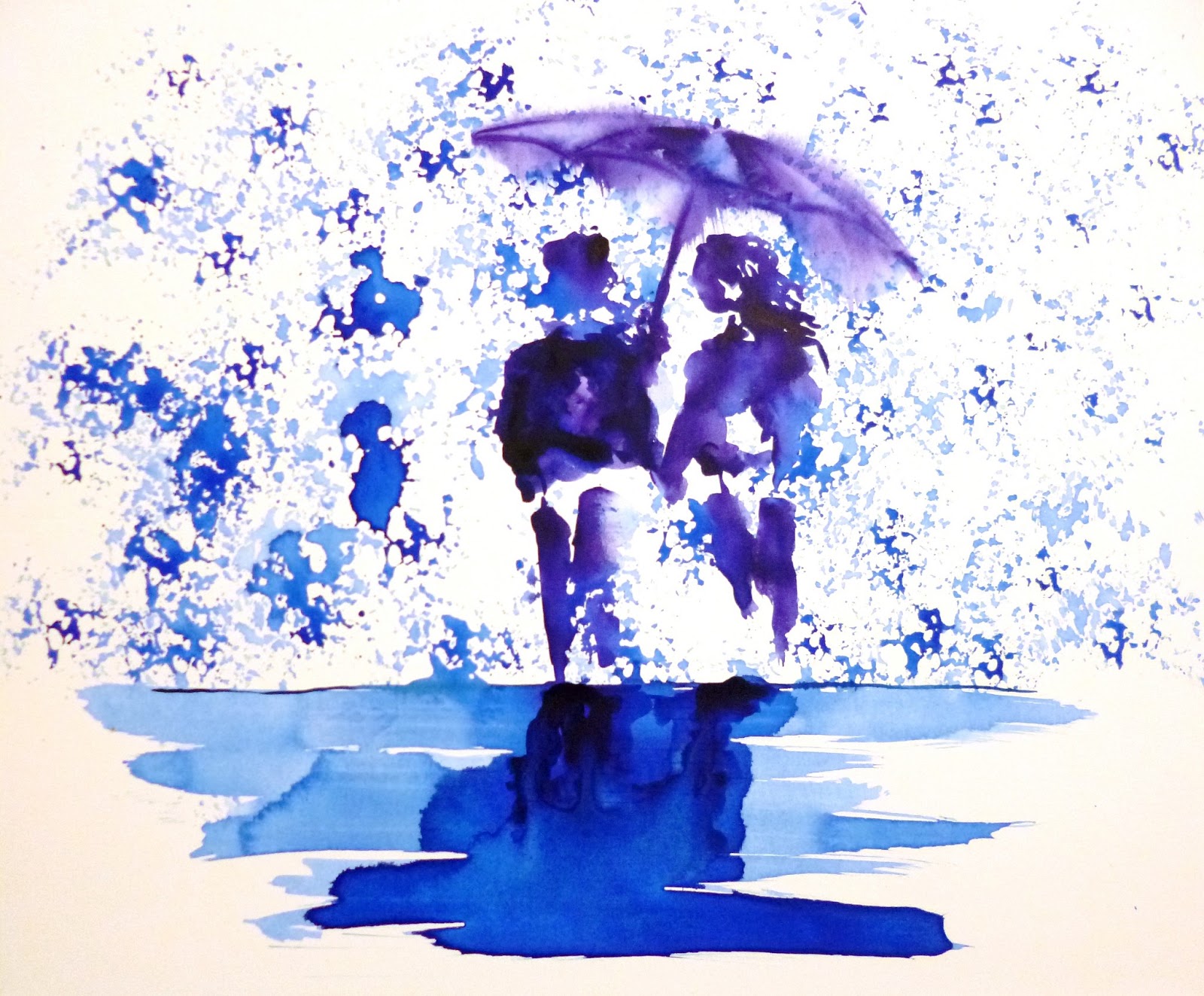 Carlos Printe Art Journal Walking In The Rain Watercolor