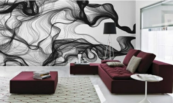 Ideas de salas decoradas con murales - Colores en Casa