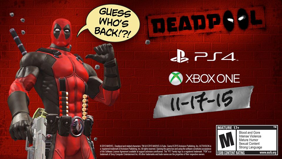 DEADPOOL Video Game to be Re-Released on PS4 and Xbox One on November 17
