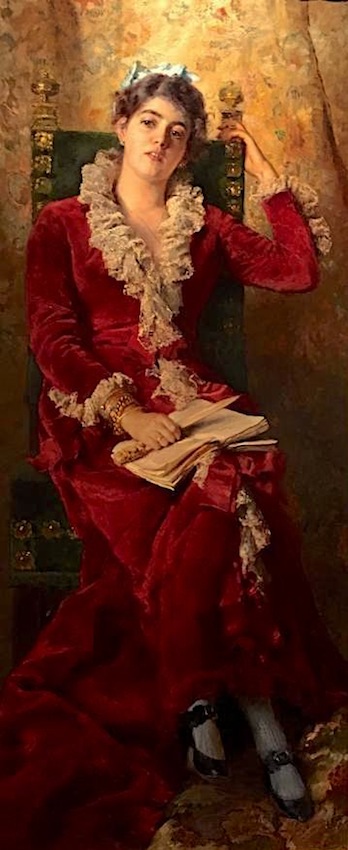 Kontantin Makovski. Retrato de su esposa, Yulia Pávlovna Makóvskaia, 1881