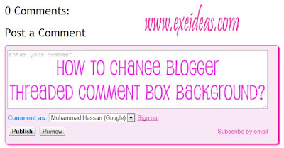 How To Change Blogger Threaded Comment Box Background?