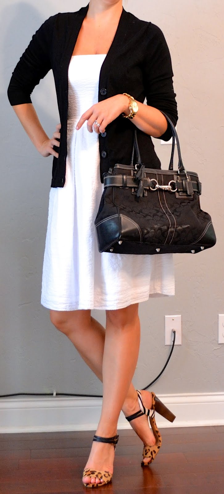 white dress leopard shoes