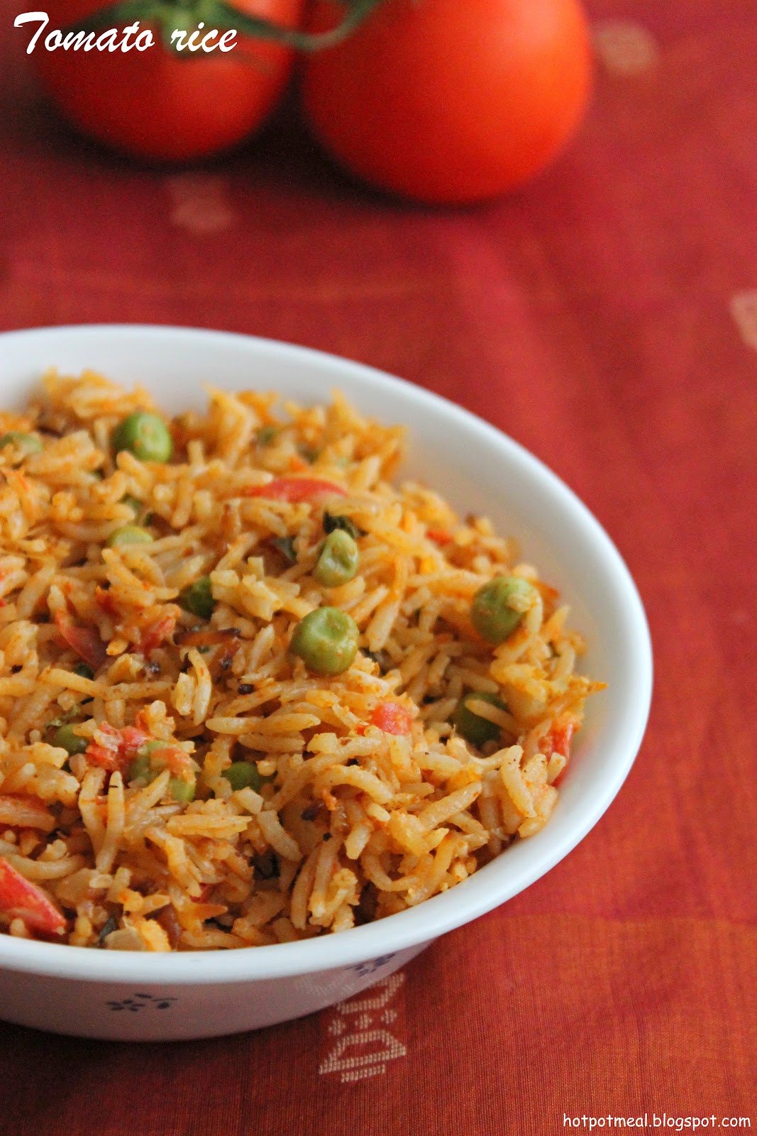 Hot pot cooking Tomato rice with coconut milk