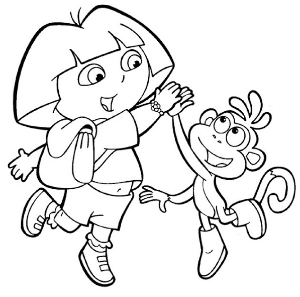Buku belajar mewarnai gambar Dora the Explorer untuk anak