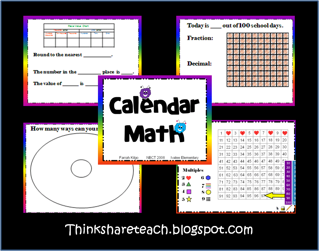 Think * Share * Teach Calendar Math Routine Freebies
