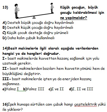 7. Sinif Fen ve Teknoloji 1.Dönem 3.Yazılı Soruları İndir 2012 2013