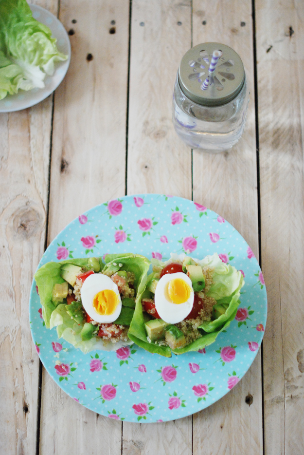 Wrap de laitue garni au quinoa Juliette Kitsch Blog mode, beauté