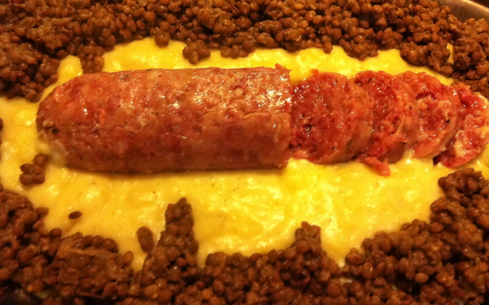 A casa di BB Musetto con purè e lenticchie