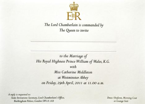 royal wedding invitation 2011. Royal Wedding Countdown