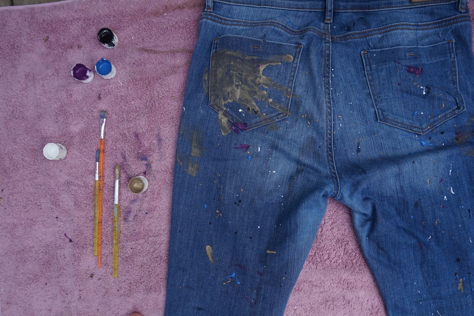 DIY Paint Splattered Jeans! Being MacKenzie
