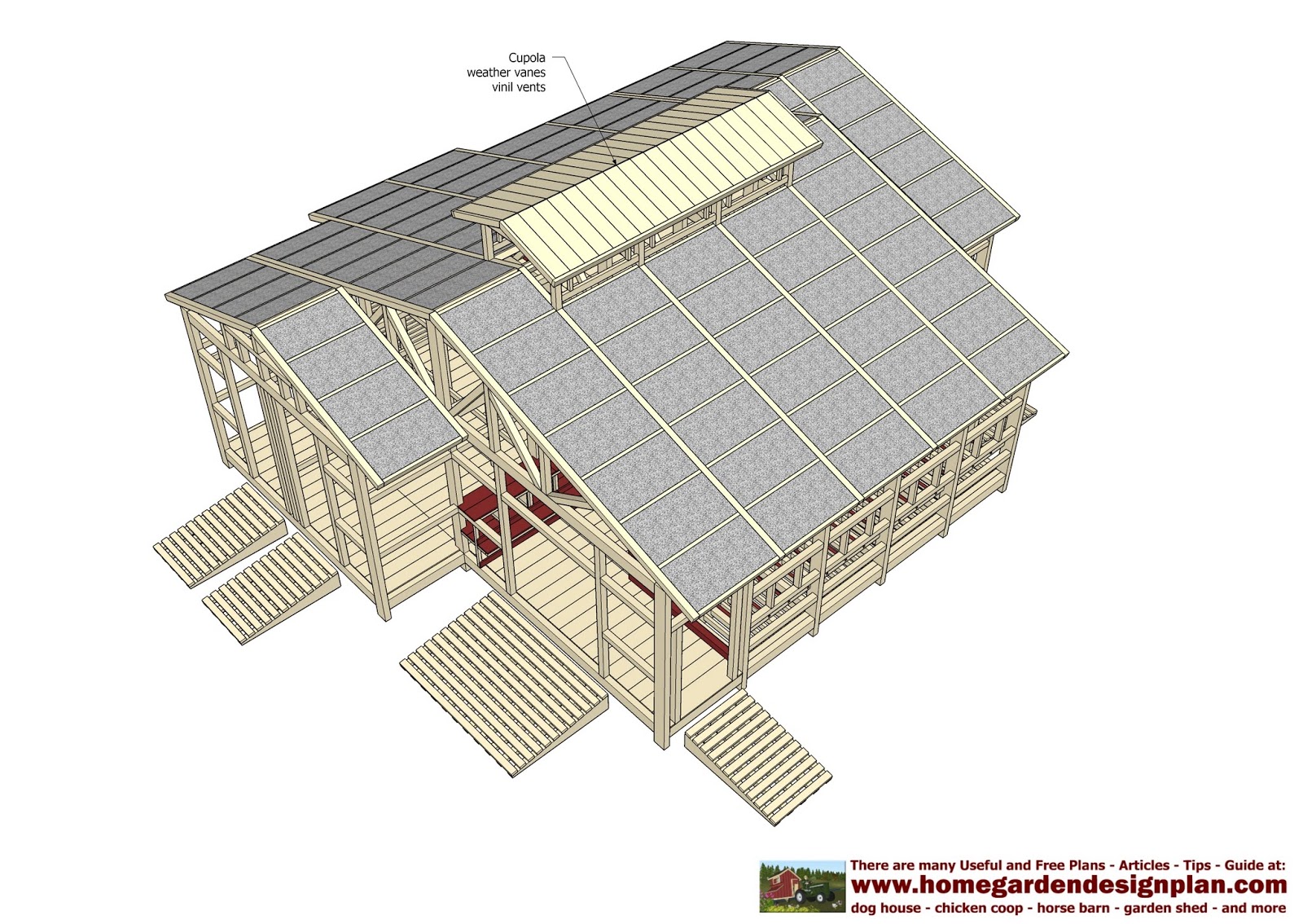 home garden plans: CS100 - Chicken coop plans - Garden shed plans