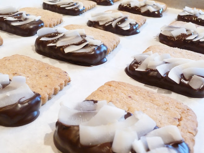 KPK Pecan Shortbread Cookies with Roasted Coconut Flakes