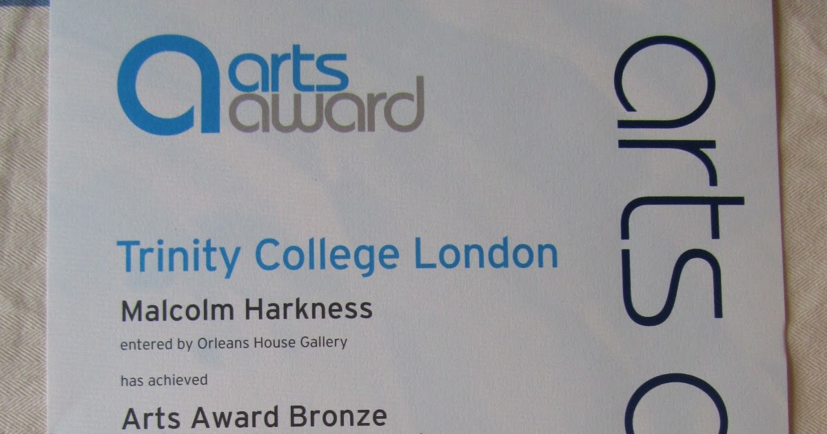 Malcolm's Milestones Bronze Arts Award Certificate