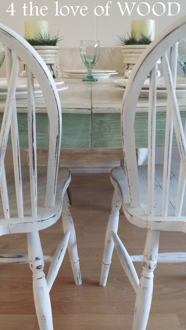 4 the love of wood DARK WAXING A PAINTED DINING TABLE hard wearing aged finish