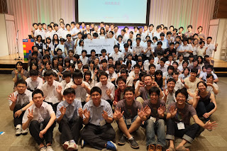 Google サイエンスフェア in 東北の研究発表会の集合写真。