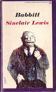Book cover for Babbit, a literary novel by Sinclair Lewis, on Minimalist Reviews.