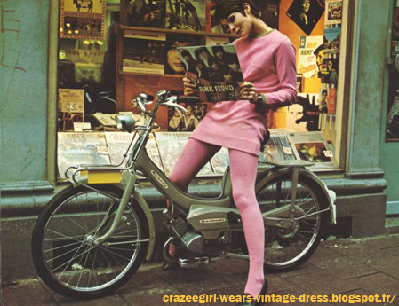 Dutch folder with Sparta mopeds , scanned by Marcel from MotorParade ,  and you 're right Marcel , i like the stuff the girls and lads are wearing...pink floyd sparta spartamatic 1967 1968 vintage 1960 60s 1960's 60's pink mini dress mod mods orange boots