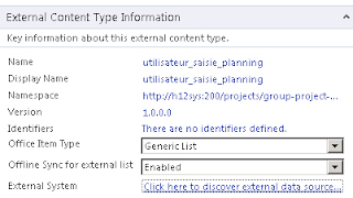 Configuration external content type