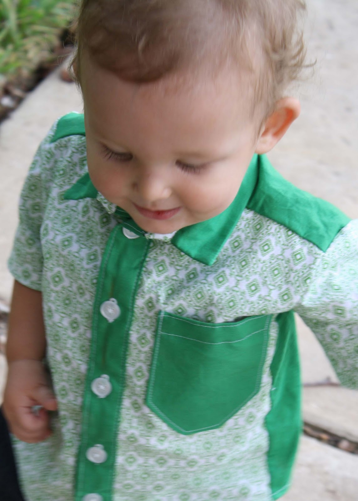 Green side panel shirt Melly Sews