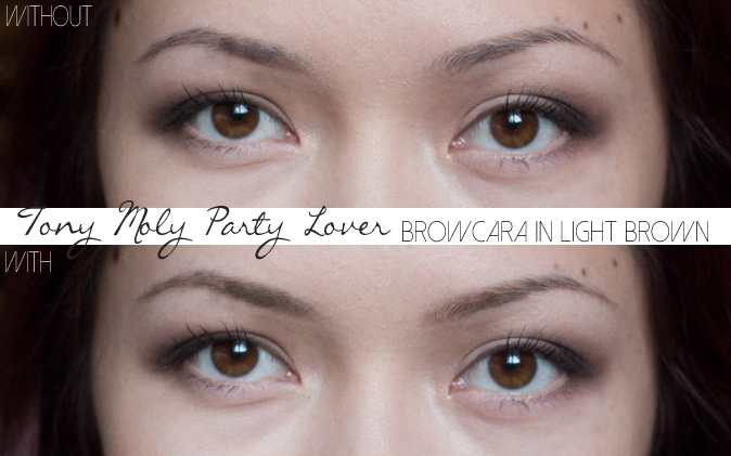 tony moly party lover coloring browcara brow mascara in light brown