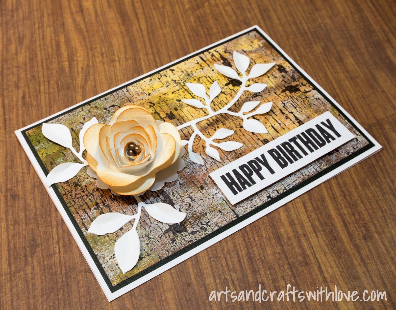 Elina's Arts And Crafts Birthday card for December Mixed Media Card