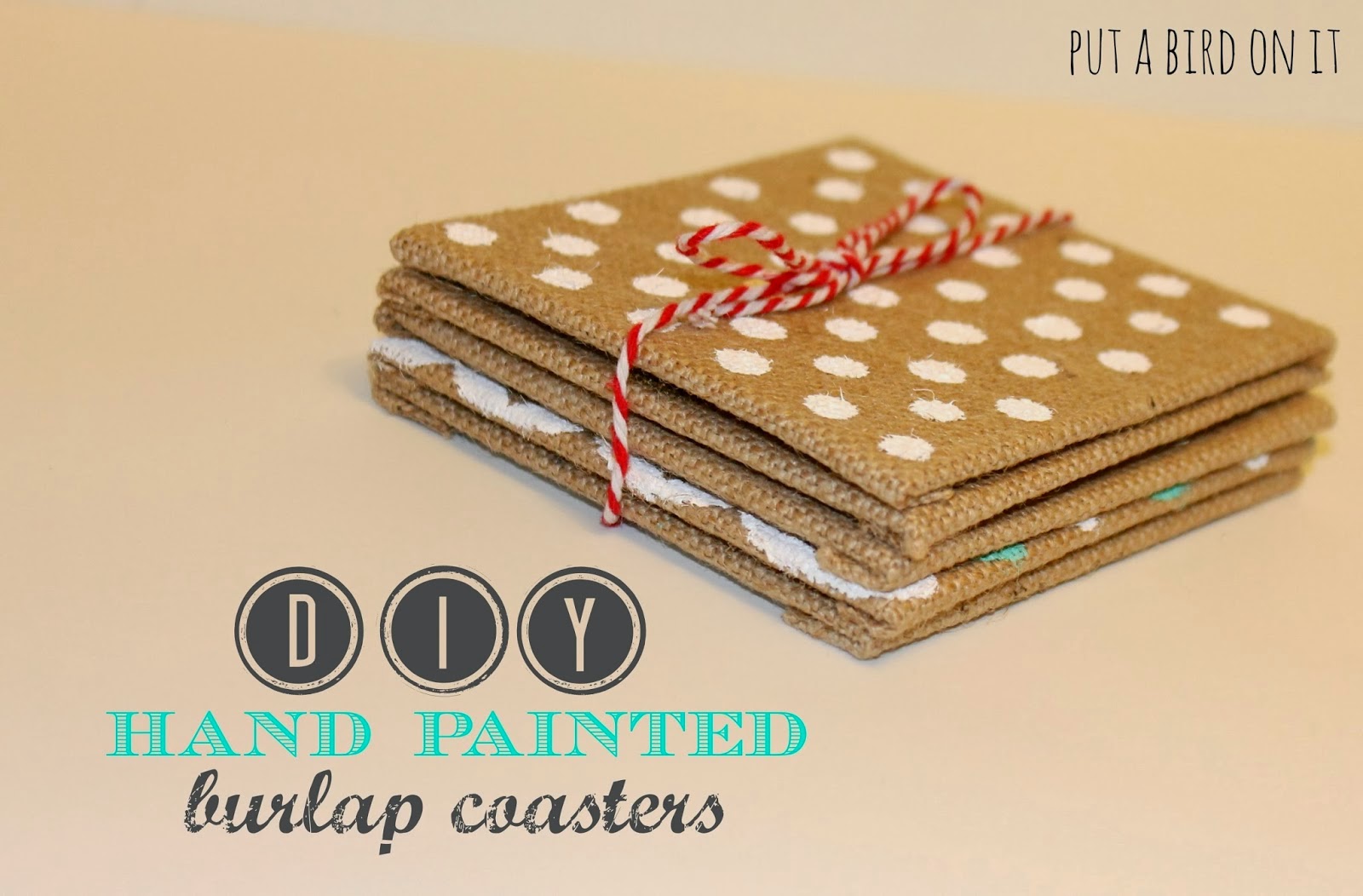 Put A Bird On It Hand Painted Burlap Coasters