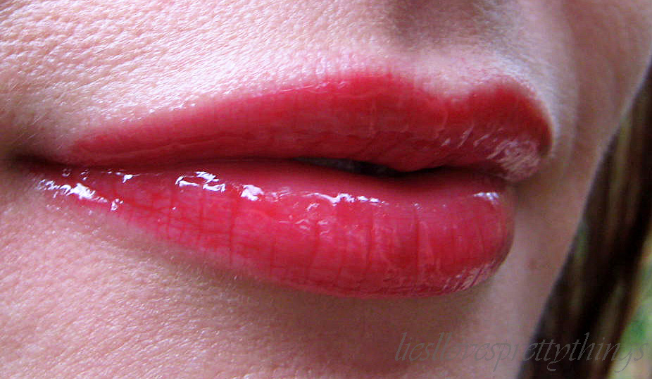 NYX Butter Gloss Cherry Pie swatch and review NYX Butter Gloss Cherry Pie swatch and review