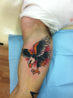 traditional eagle tattoo flash by Tilt tattooed by david meek tattoos ashtabula ohio