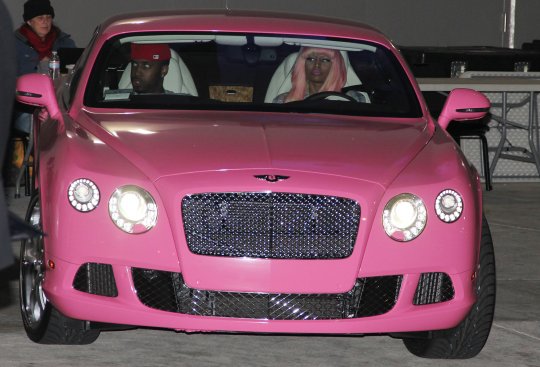 Barbie Nicki Minaj Spotted In Pink Bently With Boyfriend Safari in L.A