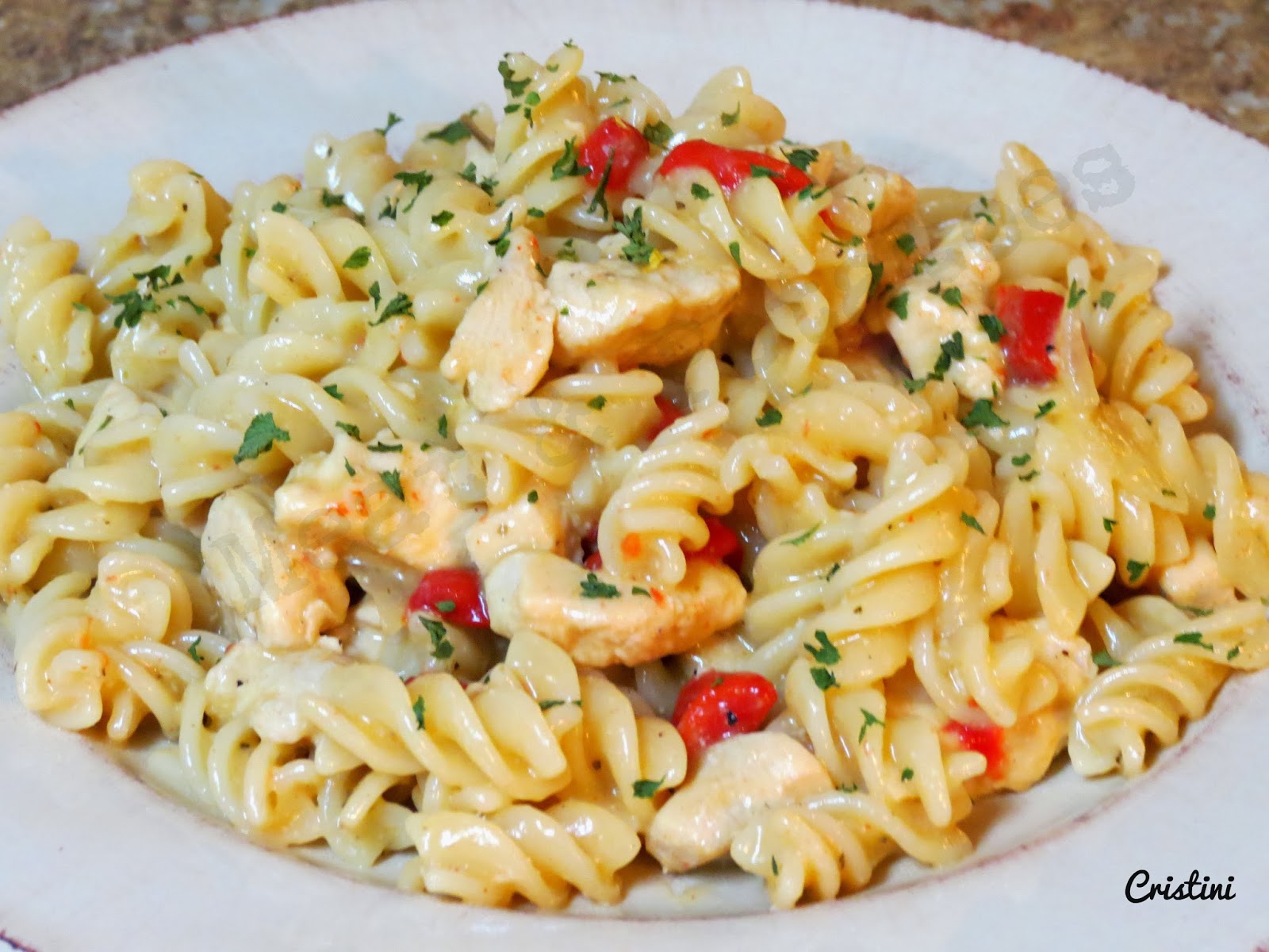 Meat & Potatoes, Recipes and More! Creamy Chicken Pasta with Roasted