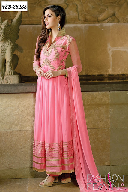 Latest Pink Anarkali suit Online Shopping 