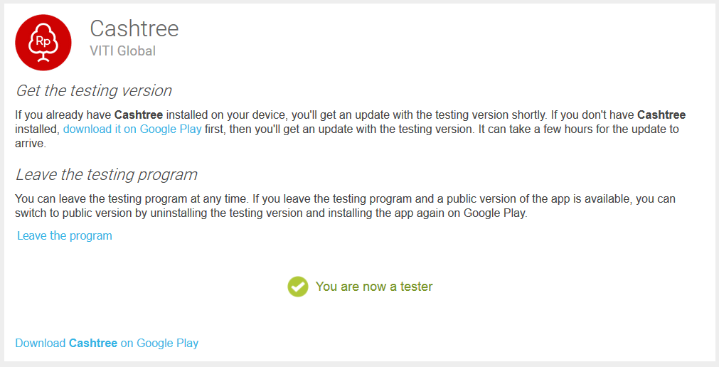 Cara Daftar Cashtree Open Beta Test Android Cara Daftar Cashtree Open Beta Test Android