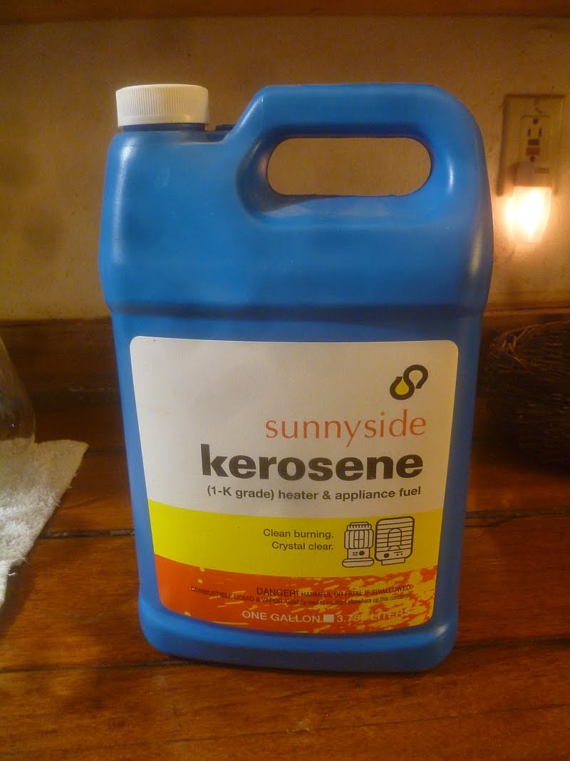 What type of container should kerosene be stored in?