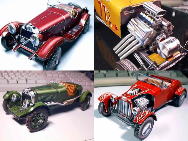 Antique Sports Car Papercraft Models