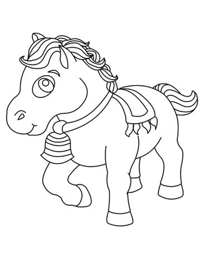 Gambar Mewarnai Kuda Poni Untuk Anak Paud Dan Tk