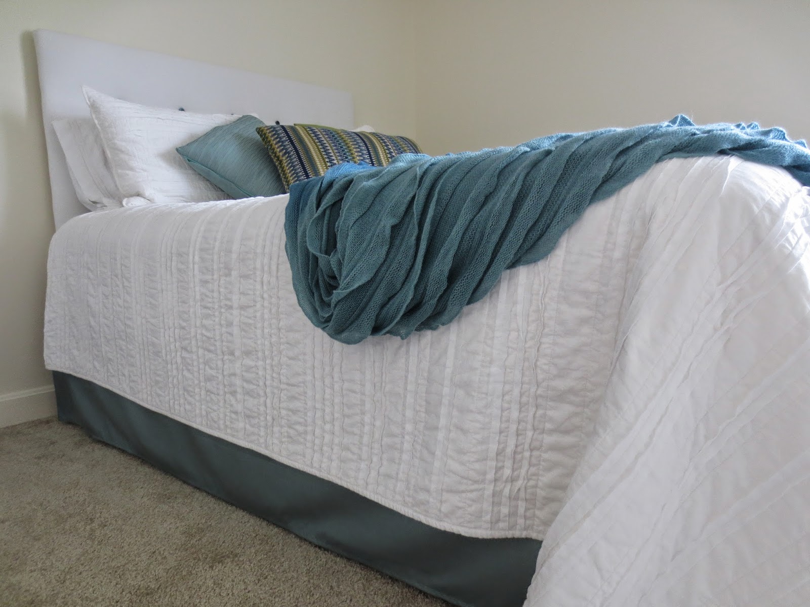 Candidly Kate ˚tutorial˚ NoSew Bed Skirt from a Curtain