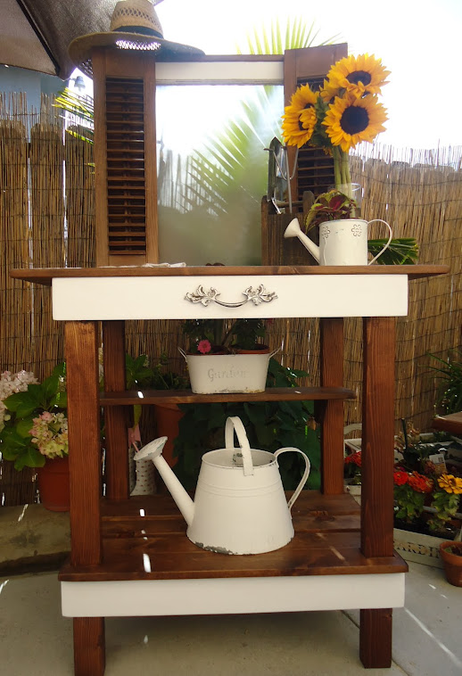 Vintage Window and Shutters Repurposed to a Charming Table-SOLD