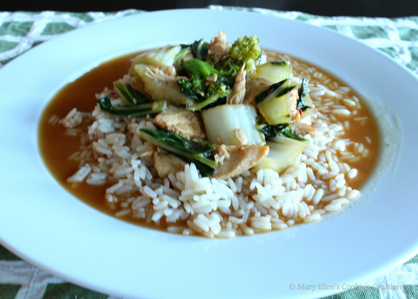 Mary Ellen's Cooking Creations Chicken with Broccoli and Bok Choy