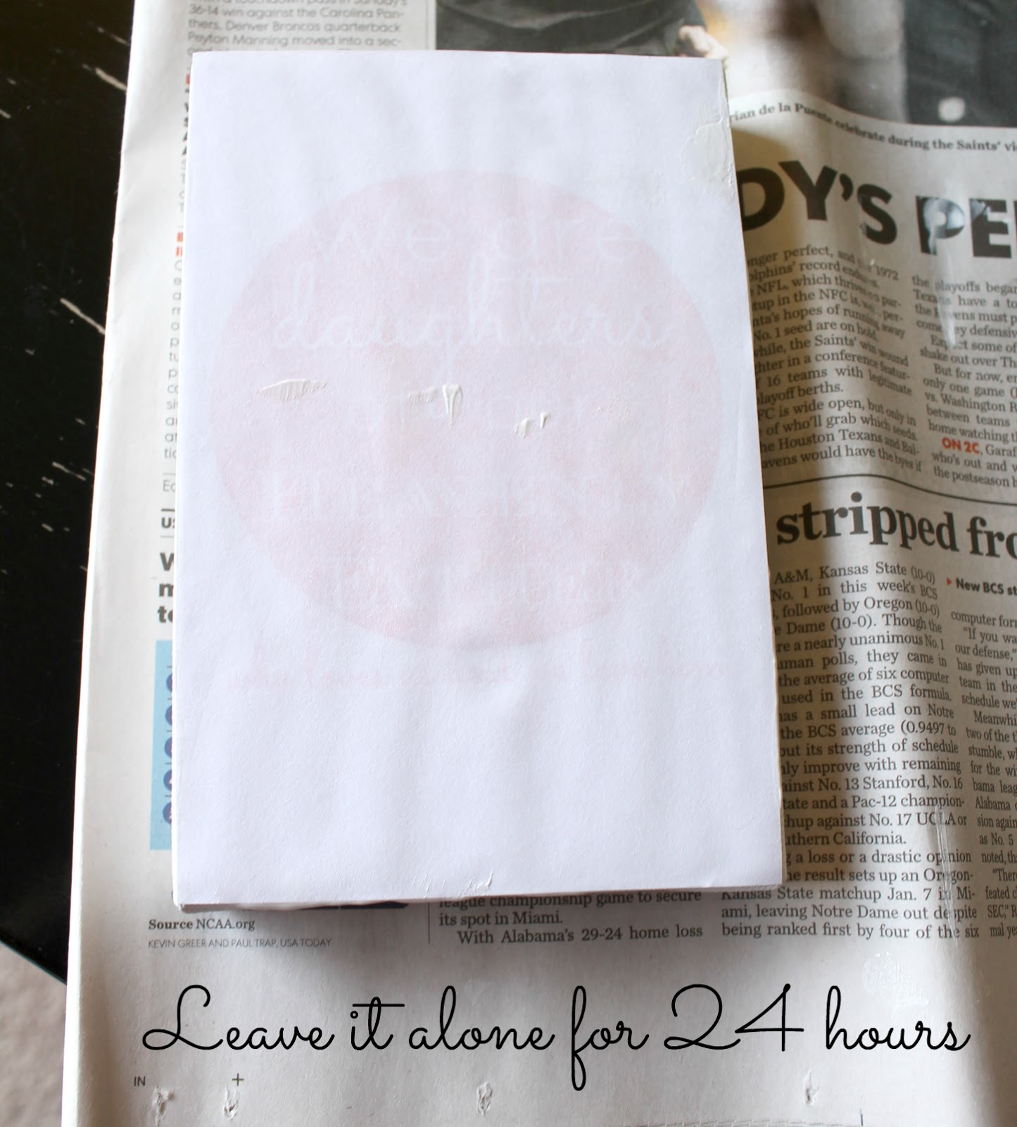 Freshly Completed Mod Podge Photo Transfer Canvas + free printable