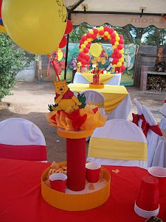 Decoracion de Fiestas Infantiles, Winnie Pooh, Centros de Mesa