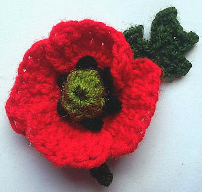crochet poppy pattern, knitted poppy, crochet flower, remembrance poppy