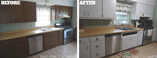 How to Paint Laminate Cabinets - Before & After