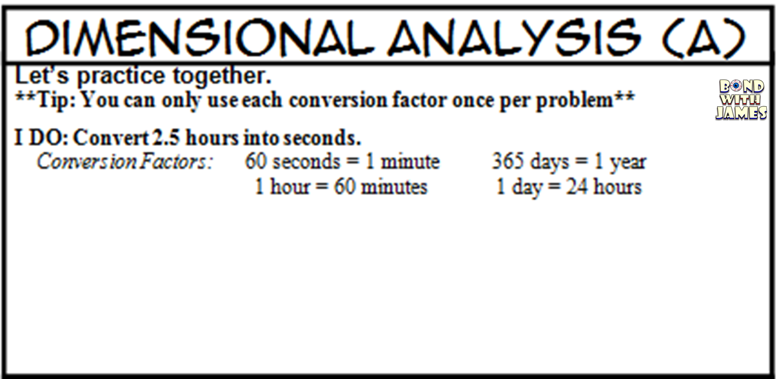 bond with james dimensional analysis start with what the students know dimensional analysis