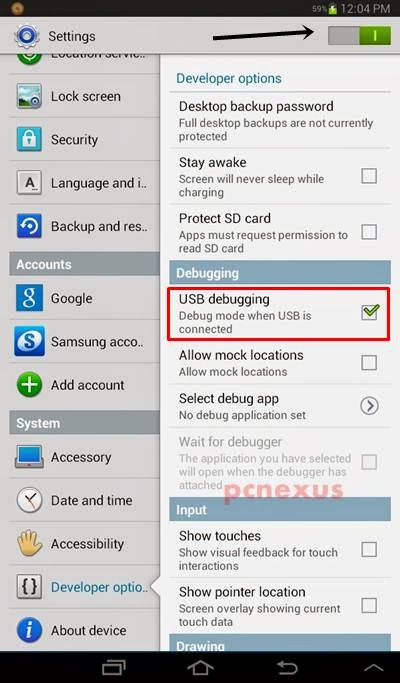 enable usb debugging on galaxy tab 2