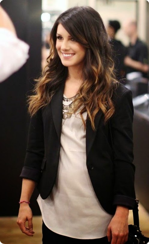 Brown And Blonde Ombre Hair With Stylish Celebrity Fashion Full