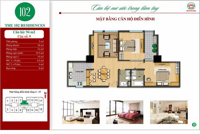 thiết kế căn 94m2