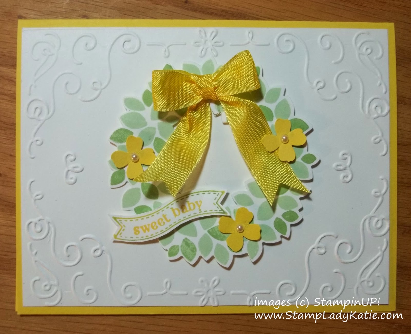 Baby Card made with Stampin'UP!'s Wondrous Wreath Set Baby Card made with Stampin'UP!'s Wondrous Wreath Set