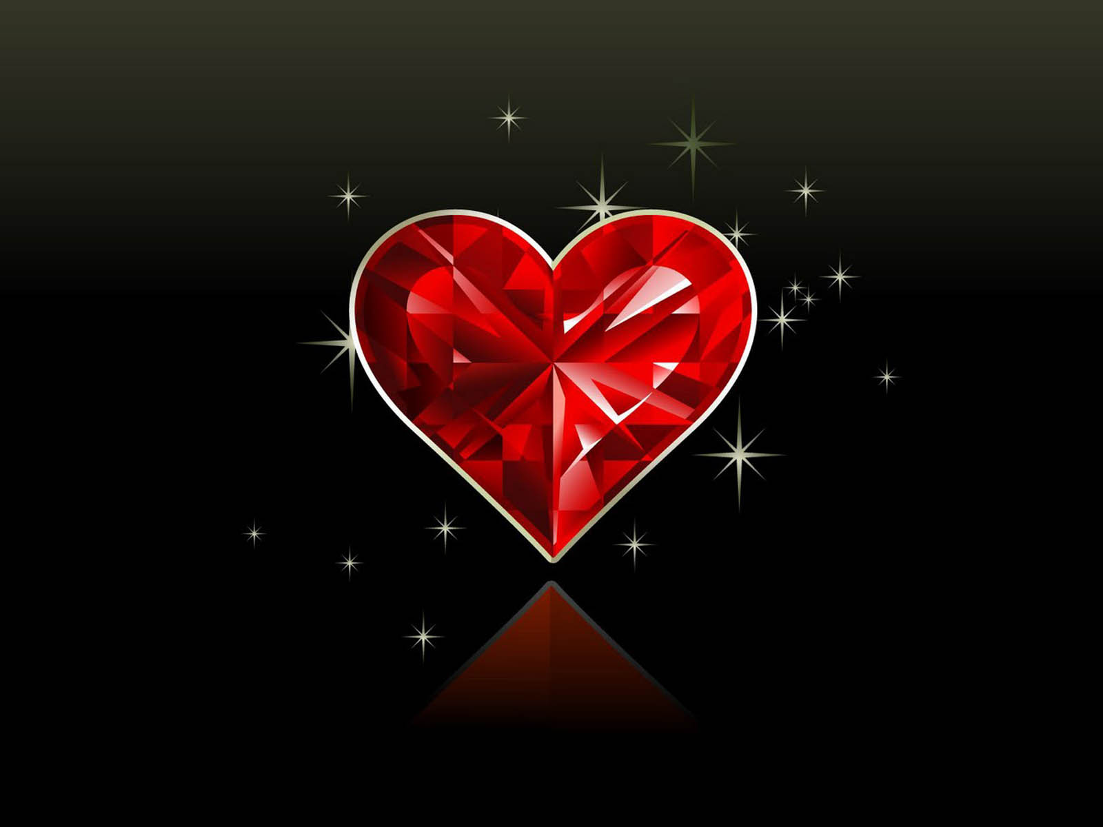 wallpapers: Crystal Red Hearts